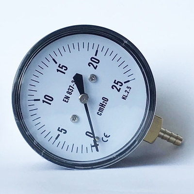Calibre de pressão inferior da montagem do calibre de pressão 25 CmH2O da caixa de aço preta baixo 63mm