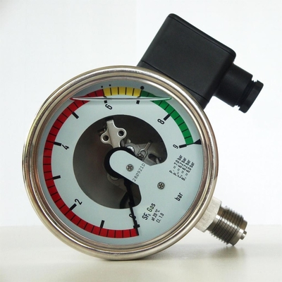 9 a pressão elétrica do contato da barra 316SS calibra o óleo de silicone de 100mm - encheu o calibre de pressão