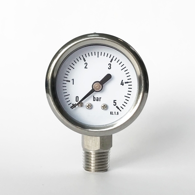 Calibre de pressão enchido líquido 40mm do óleo KL1.6 calibre de pressão seco de 5 barras