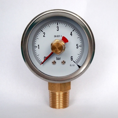 Uma pressão enchida líquida de 316 SS calibra 2,5 6 da barra do óleo polegadas de montagem inferior do manômetro
