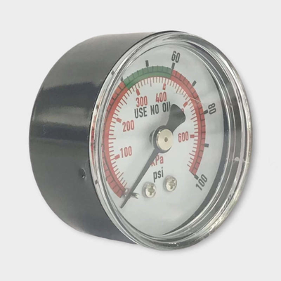 Calibre de pressão montado traseiro 50mm manômetro de 100 libras por polegada quadrada para o sistema de oxigênio