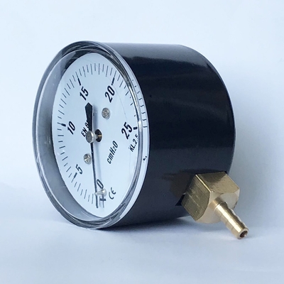 Calibre de pressão inferior da montagem do calibre de pressão 25 CmH2O da caixa de aço preta baixo 63mm