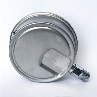 100mm óleo de silicone de 2,5 MPa - encheu a conexão de bronze o calibre de pressão Líquido-enchido cromado manômetro